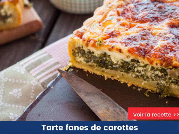 Tarte presque toute verte fanes de carottes roquette persil picodon